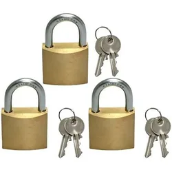 Marine Padlock 3 Units 40 mm unisex