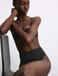 Boston No VPL Microfibre High Waisted Thong Black female