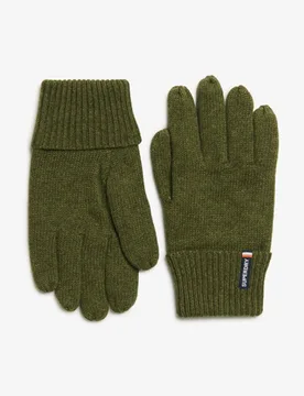 Superdry Herren Essential Strickhandschuhe mit Logo Grün - Größe: 1Größe - 24.99 - FashionsVida