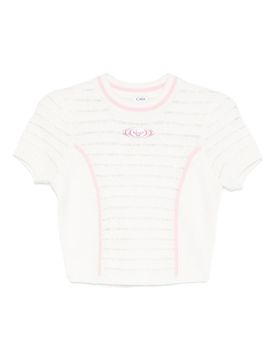 Crop Top with Front Logo Trim Detail