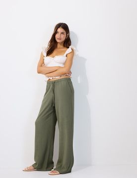Hose in Leinenoptik Khaki XL
