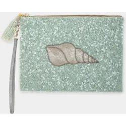 Pouch bordado a mano con lentejuelas y abalorios de