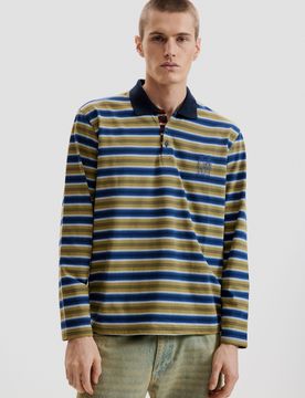 Camiseta polo rayas, Hombre, Azul, S