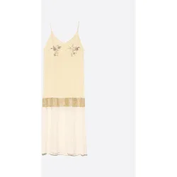 Vestido midi recto piedras