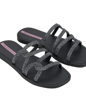 Solar Glow Slides Black / Glitter / Lilac UK 7 Women - Ipanema - FashionsVida