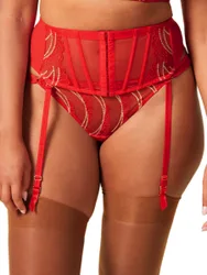 Womens Vip Etoile Waist Cincher - Red Polyamide - Size Medium