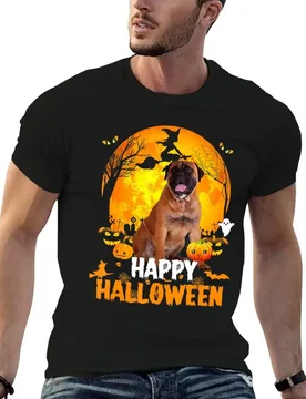 Bullmastiff Dog Happy Halloween Day With the Moon & Pumpkin T-Shirt g man t shirts for men man tshirt T-Shirt - Aliexpress - FashionsVida
