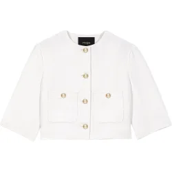 Chaqueta de mujer corta de lino y algodón