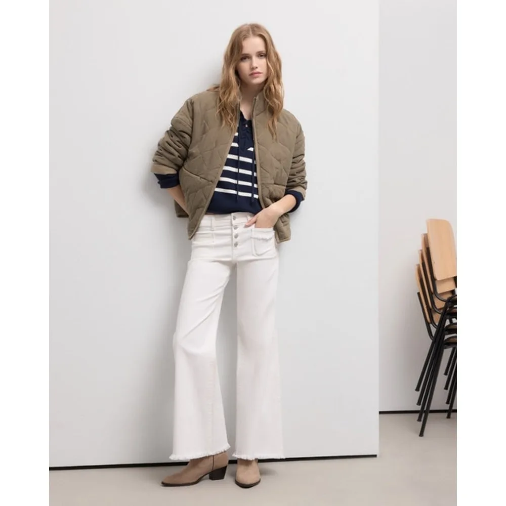 Pantalón liso de algodón de mujer - Green Coast - FashionsVida