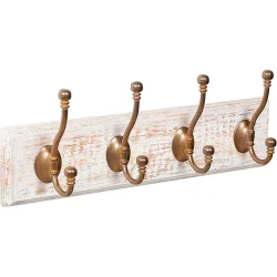 Percha Madera y Zamak 4 Colgadores 9502BLLT