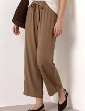 High Waist Wide Leg Hose im Loose Fit female Braun - Street One - FashionsVida