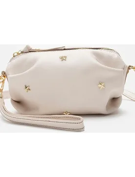 Bolso pequeño de piel con estrellas doradas Doble asa larga y de mano - Mercules - FashionsVida