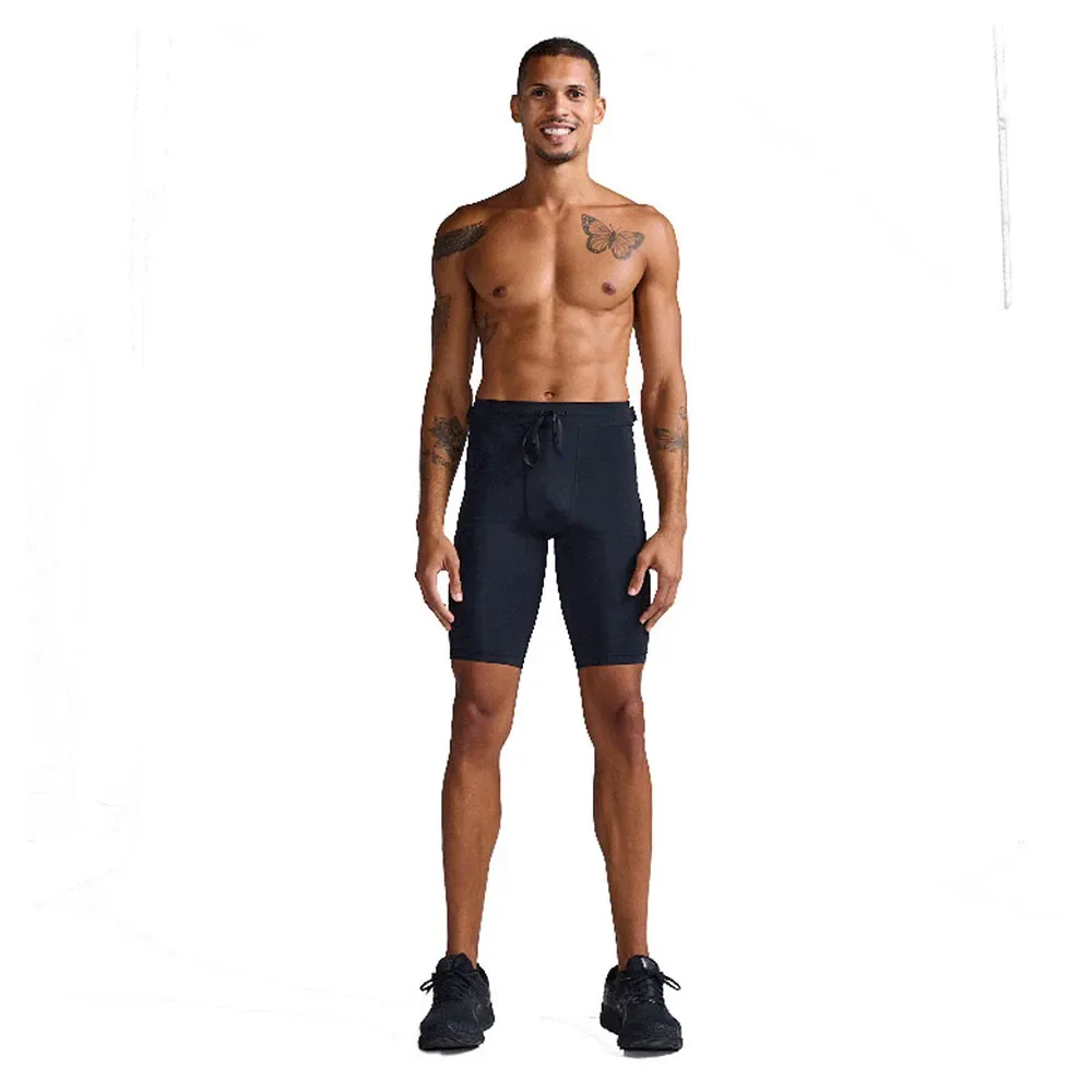 Aero Mesh Compression Short Leggings Black / Silver Reflective L Men - 2XU - FashionsVida