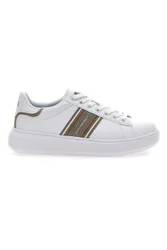 Sneakers bianche con bande laterali oro BRIGHTON 2.0 LTH 41