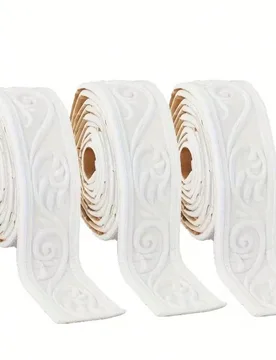 Rollo de 230cm Decoración de pared de espuma flexible con relieve 3D, Diseño de corona de lujo, Respaldo autoadhesivo, Marco decorativo de papel tap - Shein - FashionsVida