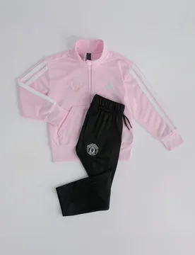 Manchester United x Little Kids Essentials 3-Stripes CLIMACOOL Tracksuit Pink 7-8Y - Adidas - FashionsVida