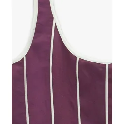 Vestido corto 100% liocel sin mangas con estampado de rayas