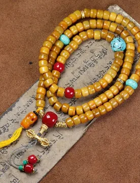 Natural aged multi-loop bracelet and necklace, Tibetan-style camel bone barrel , 108 Buddhist beads, DIY turquoi - Aliexpress - FashionsVida