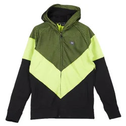 Felpa Cappuccio Zip Uomo Volo Nero/verde Lime