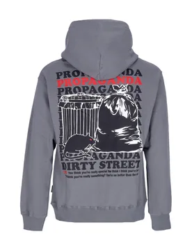 Felpa Cappuccio Uomo Trash Hoodie Grey - Propaganda - FashionsVida