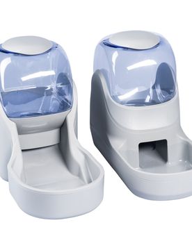 Futter- und Wasserspender, Set grau