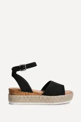 Women's Paradise Black Espadrille Flatform Sandals Size: 7-Standard Fit - Black - Size: 7-Standard Fit