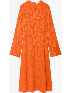 Zadig & Voltaire - Vestido corto 100% seda jacquard de manga larga con aberturas - Zadig & Voltaire - FashionsVida
