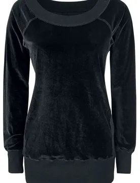 Sweatshirt - Velvet Sweater - M bis 3XL - für Damen - Größe XL - schwarz - Frauen - female - ForPlay - FashionsVida