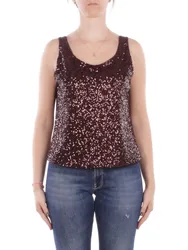 Donna canotta y188py ma646 canotta paillettes brown