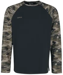 Langarmshirt - Jerry - XXL - für Männer - Größe XXL - camouflage/schwarz - Männer - male