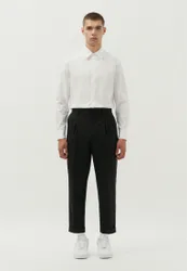 Regular Relaxed Chino Hose Uni Schwarz 48