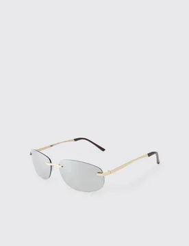 Herren Ovale Getönte Sonnenbrille Gold - boohooMAN - FashionsVida