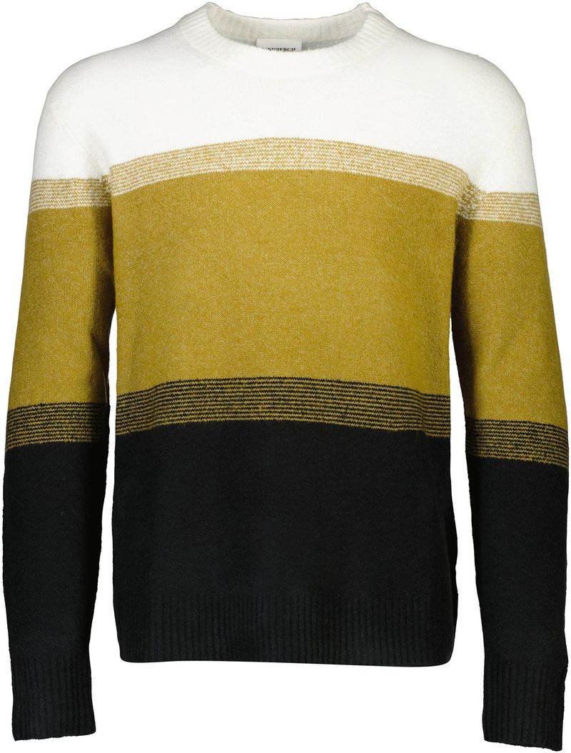 XXL Color block o-neck knit male