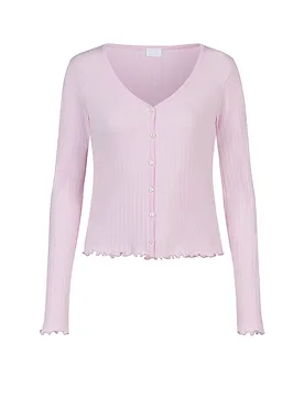 Maglia a maniche lunghe POINTELLE DREAMS rosa tenue rosa L - Mey - FashionsVida