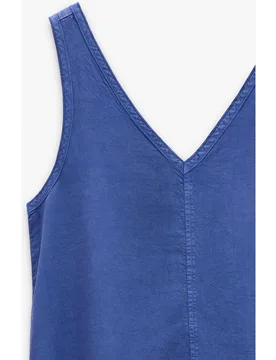 Vestido midi 100% liocel sin mangas fluido en liso - Parfois - FashionsVida