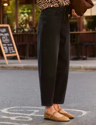 High Waisted Ankle Grazer Jeans Black female