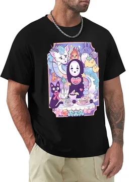 Kawaii & Cute art monster party -%[ghiblis]%- flying away anime film T-Shirt graphics big and tall t shirts for men - Aliexpress - FashionsVida