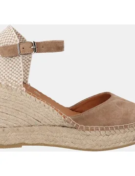 Alpargatas de cuña de mujer en serraje con plataforma - Viguera - FashionsVida