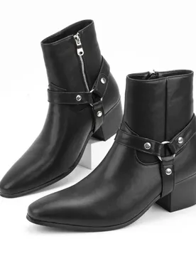 Men's High Heel Chelsea Double Elastic Men's Boots chaussure de luxe homme sapato social masculino winterschuhe - Aliexpress - FashionsVida