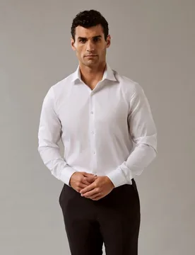 Camisa Hombre fit slim en sarga - Calvin Klein - FashionsVida