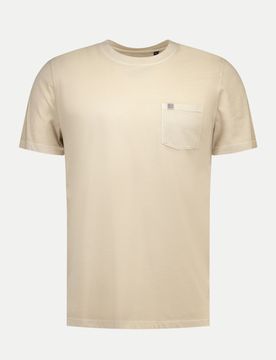 Basic T-Shirt mit Brusttasche Beige 3XL