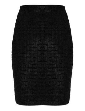 Balmain Gonna midi con monogramma