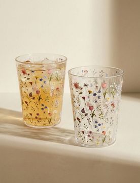 Bicchieri con motivo floreale 2 pack - multicolor