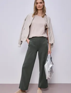 Wide Leg Hose female Grün - Street One - FashionsVida
