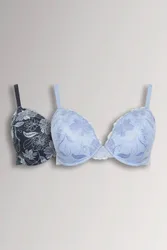 Women's 2 Pack Embroidered Floral Padded Bras Size: 46DD - Multicolor - Size: 46DD