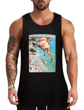 Flamingos on the Beach, Wildlife Surrealism Birds, Nature Flamingo Fantasy Beach Summer Photography Tank Top - Aliexpress - FashionsVida