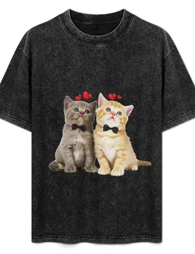 Two cats | Hearts T-Shirt Big Size Short Sleeve Casual Top - Aliexpress - FashionsVida