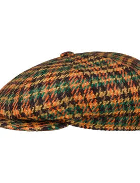 Kyoto Houndstooth Flat Cap by Alfonso D'Este - mixed colours - Size: XL (60-61 cm) - Alfonso D´Este - FashionsVida