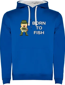 Born To Fish Two-colour Hoodie Royal Blue / White S Men - Kruskis - FashionsVida