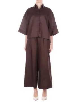 Donna pantalone 2616131028600 006 mml canneti testa di moro - Max Mara - FashionsVida
